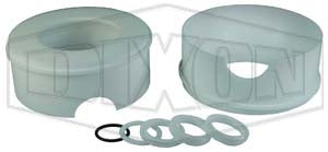 BV-2C-UK150 Dixon Valve 1-1/2" Encapsulated 2-Way Sanitary 3 Piece Stainless Steel Ball Valve Repair Kit - Seat: UHMW