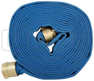 PW615B50RBF Dixon Double Jacket Potable Water Hose - Blue - Coupled - Female x Male NST(NH) Expansion Ring Couplings (Brass) - 1-1/2" Hose Size - 50ft Length