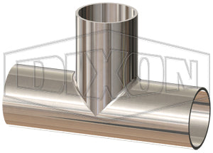T7WWW-150PM Dixon Valve 1-1/2" Tube OD 316L Stainless Steel BioPharm Weld x Weld x Weld Tee BPE2012 (PM Finish SF4)