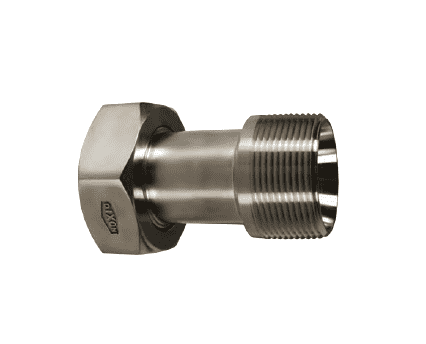 14-19-G300 Dixon Valve 304 Stainless Steel Sanitary Plain Bevel Seat x Male NPT Adapter with Hex Nut - 3" Tube OD