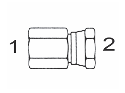 1405 6x8 by Couplamatic | Hydraulic Adapter | 3/8" Female NPTF x 1/2" Female NPSM | Straight