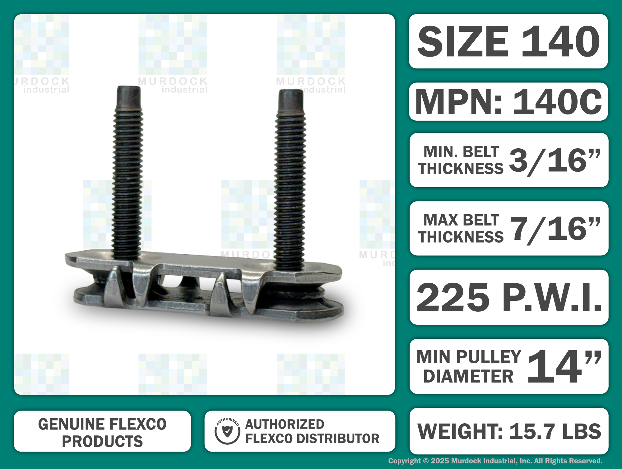 140C by Flexco | #20012 | Bolt Fasteners | Steel | Bucket of 100