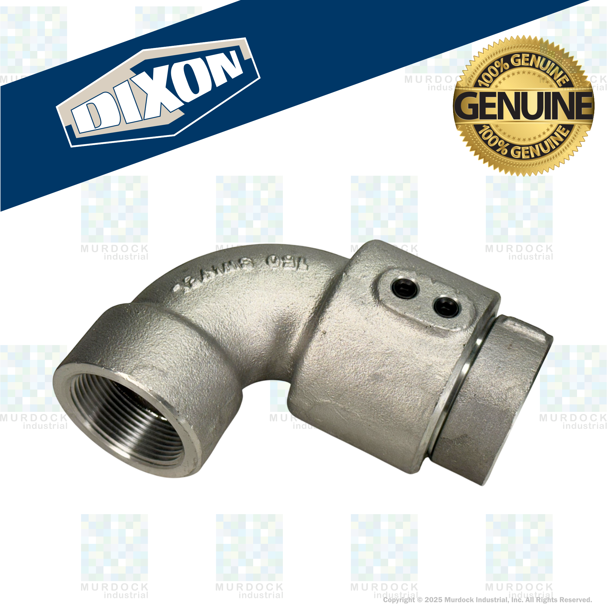 15030FXFAL00000 by Dixon Valve | Swivel Joint | Single Plane | Style 30 | 90° Elbow | 1-1/2" Size | Female NPT x Female NPT | Aluminum