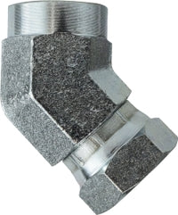 15041616 by Midland | Hydraulic Female Union Swivel | 1" Female Pipe x 1" Female NPSM | 45° Elbow | Adapter | Steel