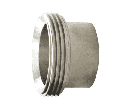 15A-G200 Dixon Valve 304 Stainless Steel Sanitary Long Threaded Bevel Seat Weld Ferrule - 2" Tube OD