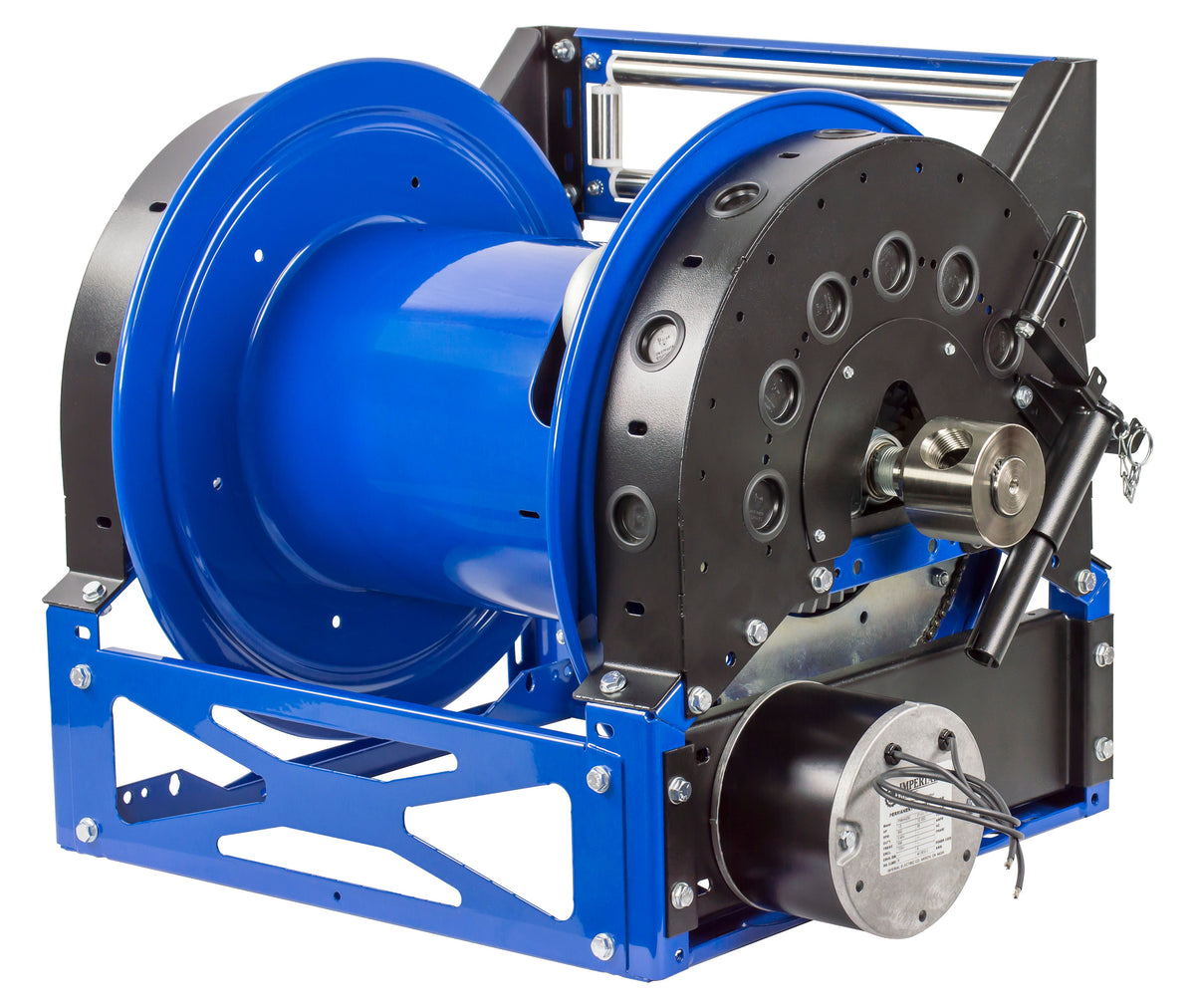 1660-1124-E by Coxreels | 1600 Series | 3,000 PSI Motor Driven Hose Reel | 12V DC 1/3 HP Electric Motor | 1" Hose ID | Steel | 100ft Capacity, Hose Not Included