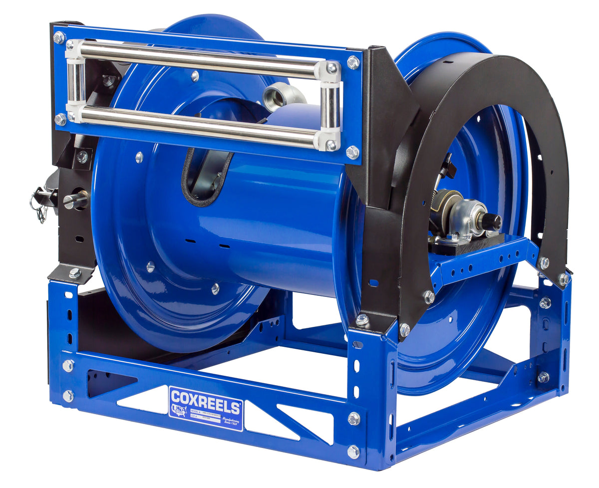 1660-1124-E by Coxreels | 1600 Series | 3,000 PSI Motor Driven Hose Reel | 12V DC 1/3 HP Electric Motor | 1" Hose ID | Steel | 100ft Capacity, Hose Not Included