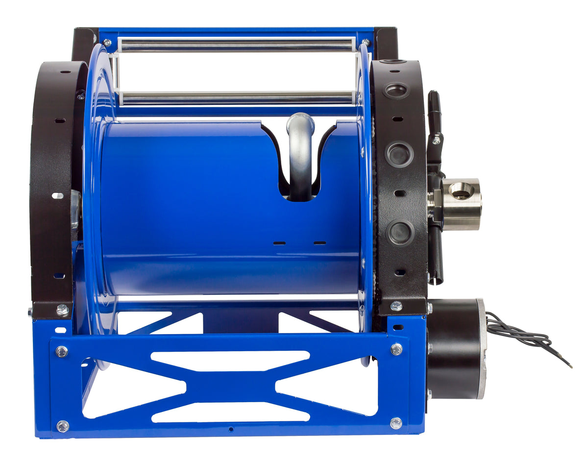 1680-2024-E by Coxreels | 1600 Series | 1,500 PSI Motor Driven Hose Reel | 12V DC 1/3 HP Electric Motor | 1-1/2" Hose ID | Steel | 100ft Capacity, Hose Not Included