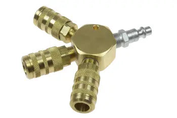 3122-15X by Coilhose | Flat Hex Manifold Assembly | 3 Port Flat Hex Manifold | 1/4" 6 Ball Industrial Interchange