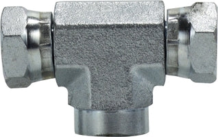1602128 by Midland | Hydraulic Swivel | 3/4" Female NPSM x 1/2" Female NPSM x 1/2" Female Pipe | Tee | Steel