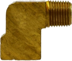 16129 (16-129) by Midland | Double Compression Fitting | 3/16" Thread Sleeve x 1/8" Male NPTF | 90° Elbow | Brass