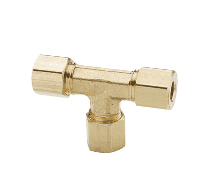 164C-06-06-04 Dixon Valve Brass Compression Fitting - Union Tee - 3/8" Tube Size (1 and 2) x 1/4" Tubing Size (3)