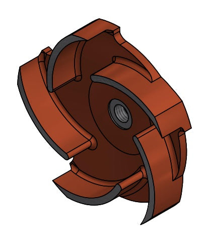 16774A by Banjo | Replacement Part for 3" Centrifugal Pump | 5 Vane Trimmed Impeller for 333PIE15