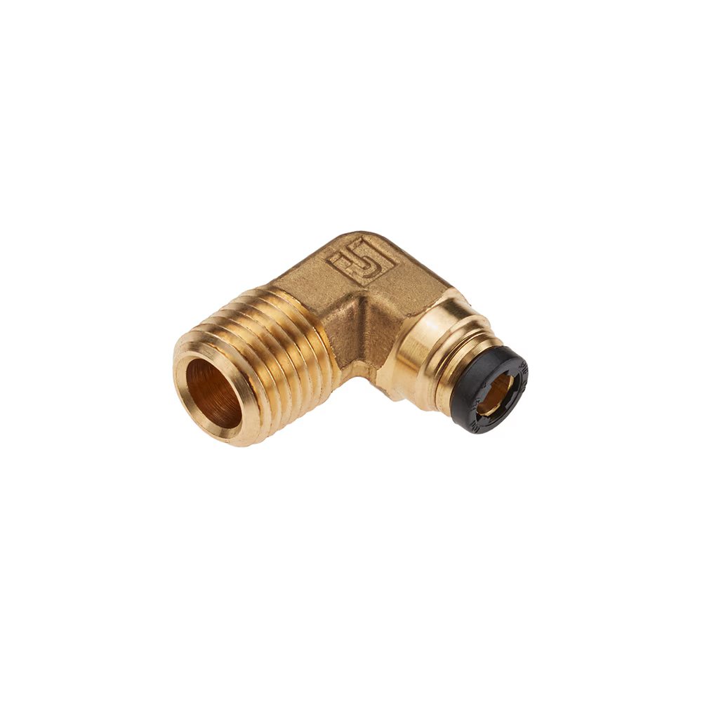 169PTCNS-5/32-2 by Parker | Threaded Fitting | 5/32" Rigid Push-to-Connect x 1/8" Male NPT Thread | 90° Elbow | Brass | Pack of 10