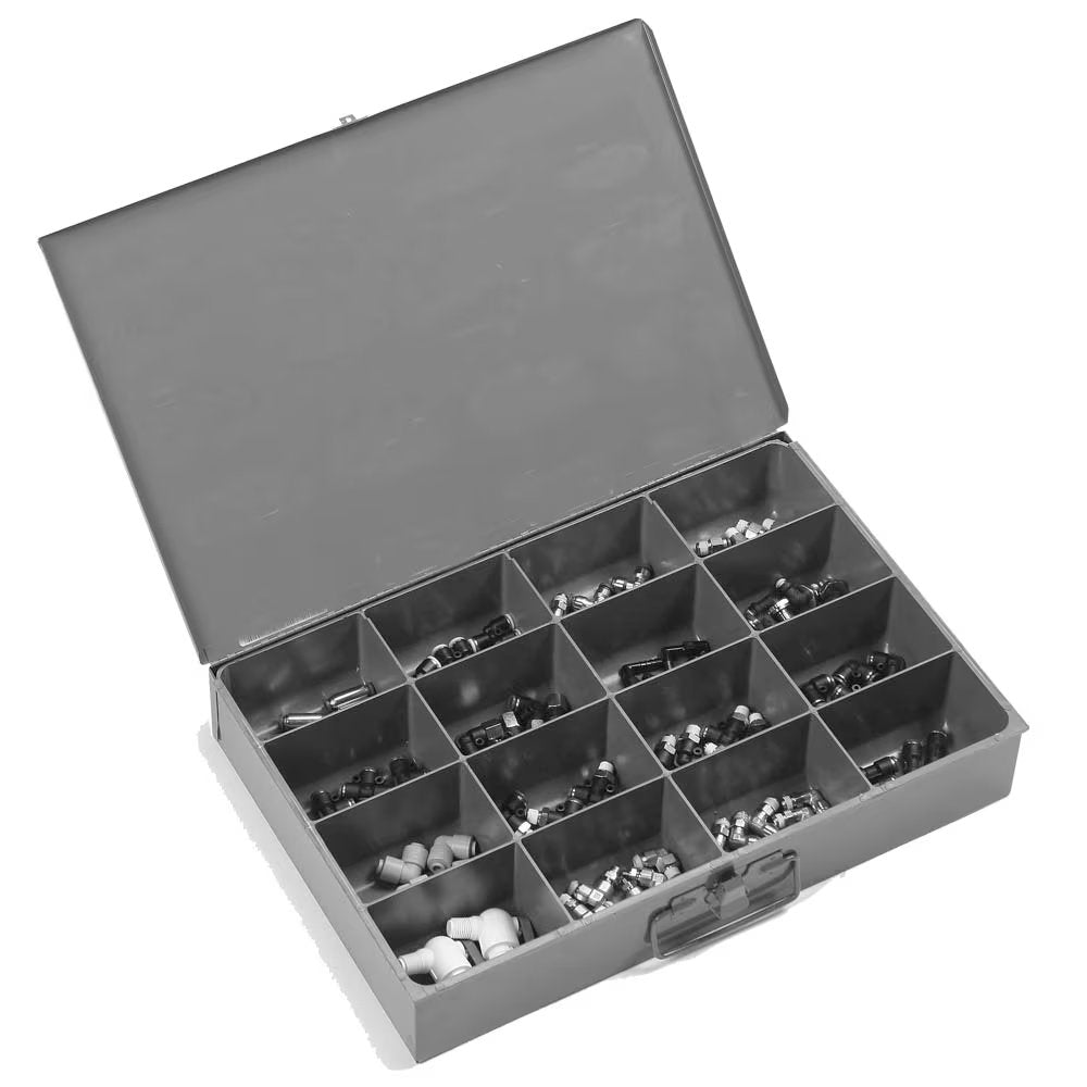 16-CB by Parker | 16 Compartment Large Scoop Box | 18" Width x 12" Depth x 3" Height | Gray | Styrene