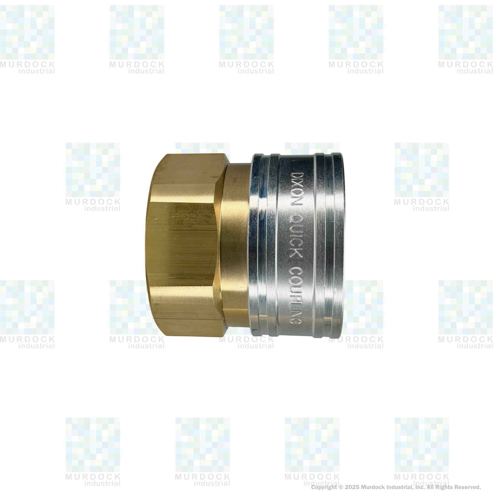 16EF16-B by Dixon Valve | Hydraulic Quick Disconnect Coupling | E-Series | 2" Female NPTF x 2" Straight-Through Interchange | Socket | Nitrile Seal | Brass