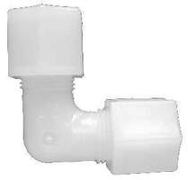 17126P (17-126P) by Midland | Plastic Compression Fitting | 3/8" Tube OD x 3/8" Tube OD | 90° Elbow | Polypropylene