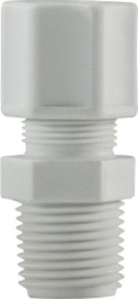 17193P (17-193P) by Midland | Plastic Compression Fitting | Male Connector | 1/2" Tube OD x 1/4" Male Pipe | Straight | Polypropylene