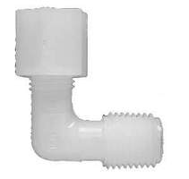 17237N (17-237N) by Midland | Plastic Compression Fitting | 1/2" Tube OD x 3/8" Male Pipe | 90° Elbow | White Nylon