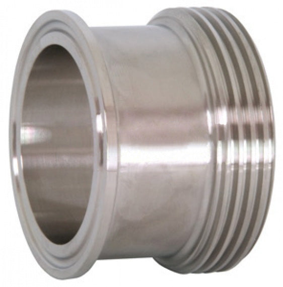 17MP-15-G150 Dixon Valve Clamp x Threaded Bevel Seat Adapter - 1-1/2" Tube OD - 304 Stainless Steel