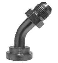 18032420 by Midland | Hydraulic Code 62 Flange Adapter | 1-7/8-12 Male JIC 37° Flare x 1-1/4" Flange Size | 45° Elbow | Steel