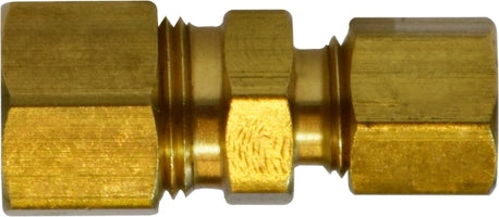 18078 by Midland | Compression Fitting | Reducing Union | 5/16" Tube OD x 1/4" Tube OD | Brass