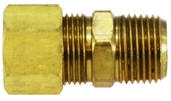 18212 (18-212) by Midland | Compression Fitting | Tank Adapter Drilled Thru (No Stop) | 3/8" Tube OD x 1/2" Male NPTF | Straight | Brass
