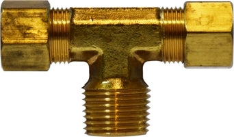 18290 by Midland | Compression Fitting | Branch | 3/16" Tube OD x 1/8" Male NPTF | Tee | Brass