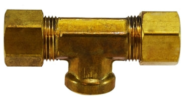 18324 (18-324) by Midland | Compression Fitting | Female Forged | 1/2" Tube OD x 3/8" Female NPTF | Tee | Brass