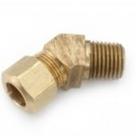 700095-0402 by Midland | Lead Free Compression Fitting | 1/4" Tube OD x 1/8" Male Pipe | Tee | 45° Elbow | Replaces: 18330LF