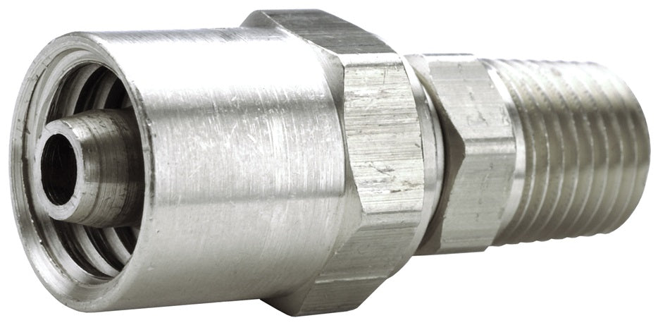 1836104KSS by Dixon Valve | Reusable Fitting | Male Stem & Ferrule Set (Unassembled) | 3/8" Hose ID | 5/8" Hose OD | 1/4" Male NPTF | 303 Stainless Steel