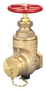 WDGV250F Dixon Cast Brass Non-Rising Stem Wedge Disc Gate Valve - 2-1/2" Female NPT Inlet x 2-1/2" Male NST(NH) Outlet