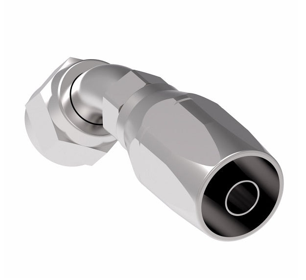 190287-16S Aeroquip by Danfoss | Female 37° JIC Swivel 45° Elbow 100R2 Skive Style Reusable Hose Fitting | -16 Female 37° JIC Swivel x -16 Reusable Hose End | Steel