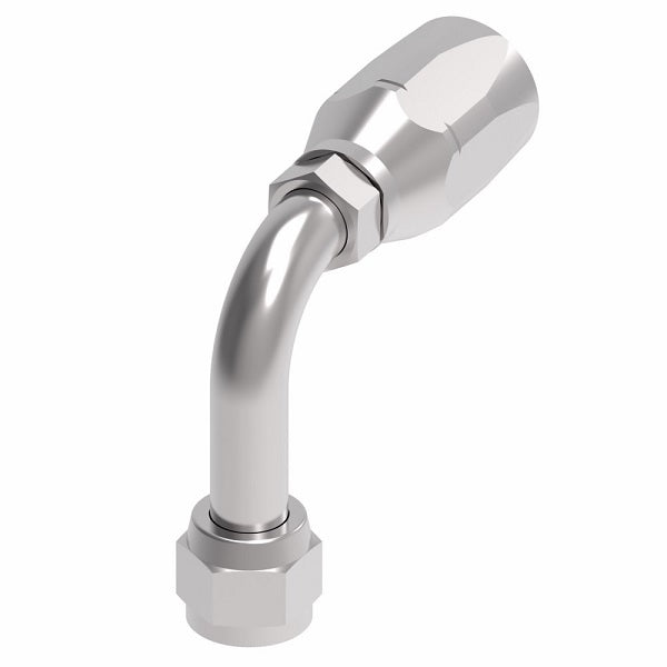 190260-6S Aeroquip by Danfoss | Female 37° JIC Swivel Long Drop 90° Elbow 100R5 Reusable Hose Fitting | -06 Female 37° JIC Swivel x -06 Reusable Hose End | Steel