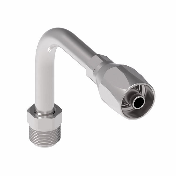 190325-6S Aeroquip by Danfoss | Male Inverted Flare Long Drop 90° Elbow 100R5 Reusable Hose Fitting | -06 Male Inverted Flare x -06 Reusable Hose End | Steel