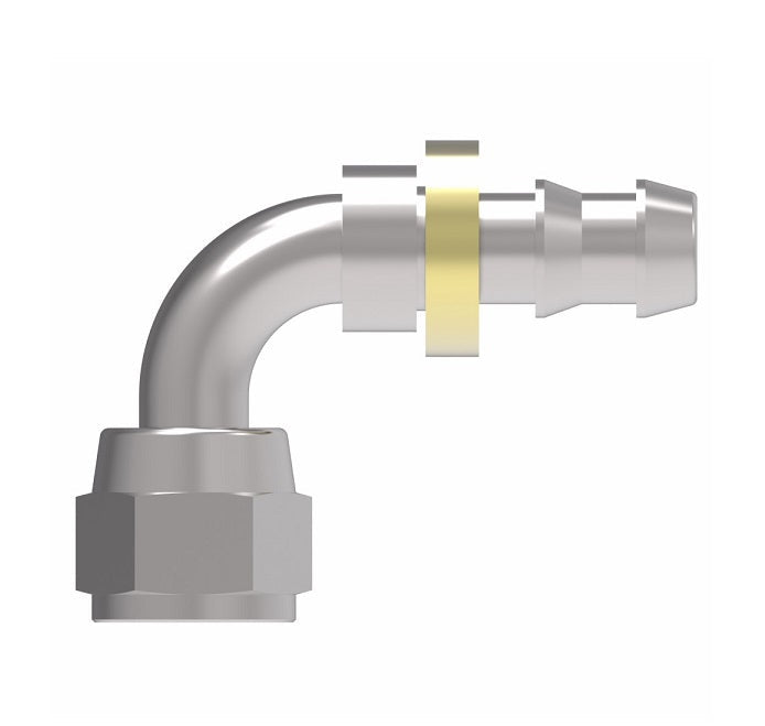 190516-6S Aeroquip by Danfoss | Female 37° JIC Swivel Socketless Reusable Hose Fitting | -06 Female 37° JIC Swivel x -06 Push-On Hose Barb | Steel