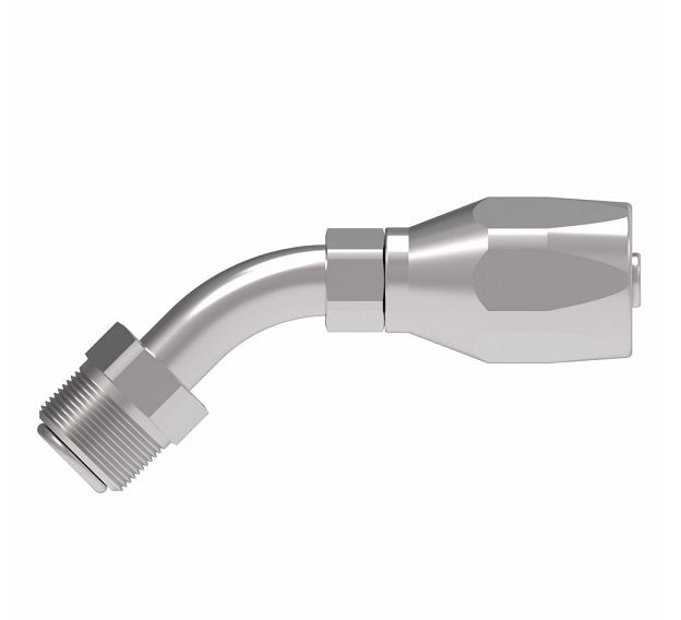 190371-8S Aeroquip by Danfoss | Male Inverted Flare 45° Elbow 100R5 Reusable Hose Fitting | -08 Male Inverted Flare x -08 Reusable Hose End | Steel