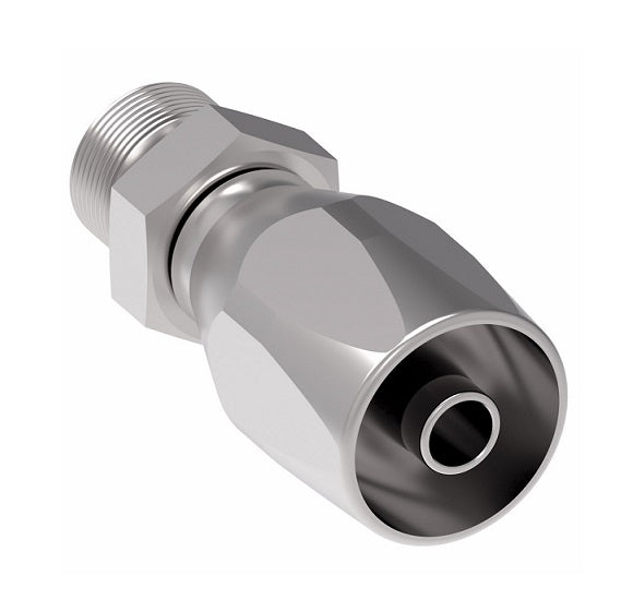 259-190463-6 Aeroquip by Danfoss | SAE Male ORB 100R5 Reusable Hose Fitting | -06 Male O-Ring Boss x -06 Reusable Hose End | Stainless Steel