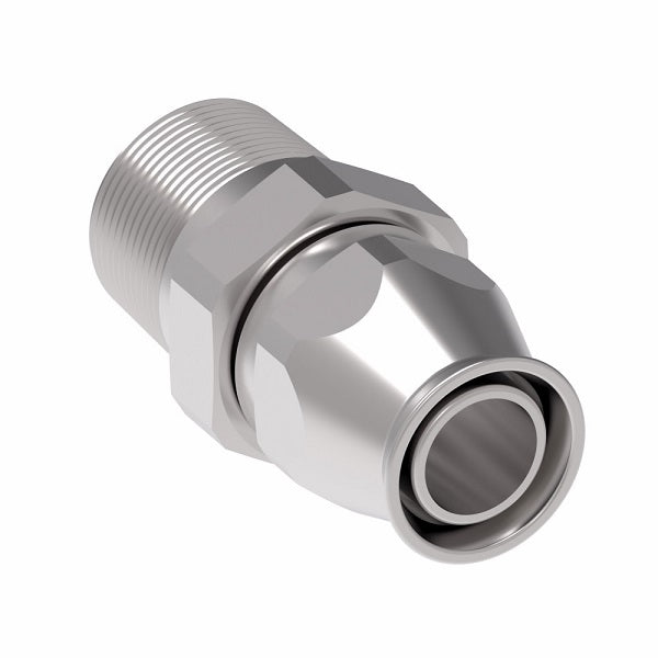 190627-8-10C Aeroquip by Danfoss | Male Pipe Super Gem PTFE Reusable Hose Fitting | -08 Male Pipe x -10 Reusable Hose End | Stainless Steel