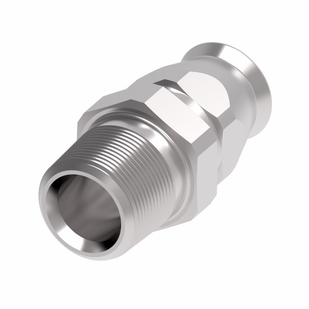 190627-8-10C Aeroquip by Danfoss | Male Pipe Super Gem PTFE Reusable Hose Fitting | -08 Male Pipe x -10 Reusable Hose End | Stainless Steel