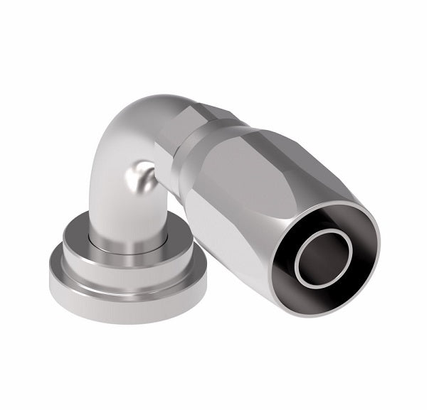 190937-16S Aeroquip by Danfoss | Code 61 Split Flange SAE J518 90° Elbow Skive Style Reusable Hose Fitting | -16 Code 61 Split Flange x -16 Reusable Hose End | Steel