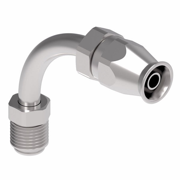 190950-8S Aeroquip by Danfoss | Male SAE Inverted Flare 90° Elbow Super Gem PTFE Reusable Hose Fitting | -08 Male SAE Inverted Flare x -08 Reusable Hose End | Steel
