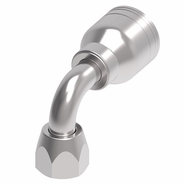 1AA8FJB8 Aeroquip by Danfoss | 1 & 2 Wire TTC Female JIC 37° Swivel 90° Elbow (FJB) Crimp Fitting | -08 Female JIC 37° Swivel x -08 Hose Barb | Steel
