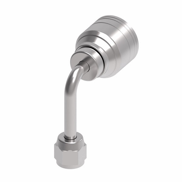 1AA12FJC12 Aeroquip by Danfoss | 1 & 2 Wire TTC Female JIC 37° Swivel 90° Long Drop Elbow (FJC) Crimp Fitting | -12 Female JIC 37° Swivel x -12 Hose Barb | Steel
