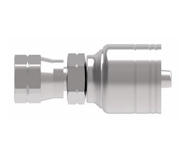 1AA8FS6 Aeroquip by Danfoss | 1 & 2 Wire TTC Female SAE 45° Swivel (FS) Crimp Fitting | -08 Female SAE 45° Swivel x -06 Hose Barb | Steel