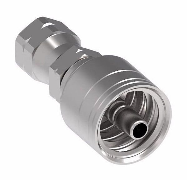 1AA8FS6 Aeroquip by Danfoss | 1 & 2 Wire TTC Female SAE 45° Swivel (FS) Crimp Fitting | -08 Female SAE 45° Swivel x -06 Hose Barb | Steel