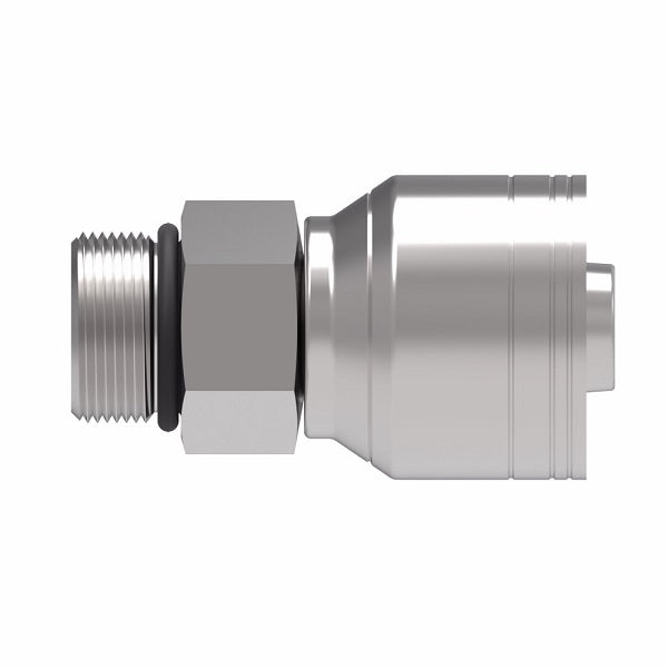 1AA8MB8TZ Aeroquip by Danfoss | 1 & 2 Wire TTC Male Boss O-Ring (MB) Crimp Fitting | -08 Male Boss O-Ring x -08 Hose Barb | Zinc-Nickel Plated Steel