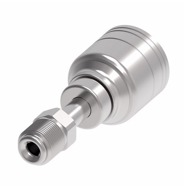 1AA5MF6 Aeroquip by Danfoss | 1 & 2 Wire TTC Male SAE Inverted Flare Swivel (MF) Crimp Fitting | -05 Male SAE Inverted Flare Swivel x -06 Hose Barb | Steel