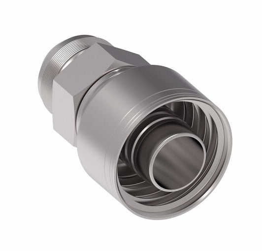 1AA20MJ20 Aeroquip by Danfoss | 1 & 2 Wire TTC Male JIC 37° (MJ) Crimp Fitting | -20 Male JIC 37° x -20 Hose Barb | Steel