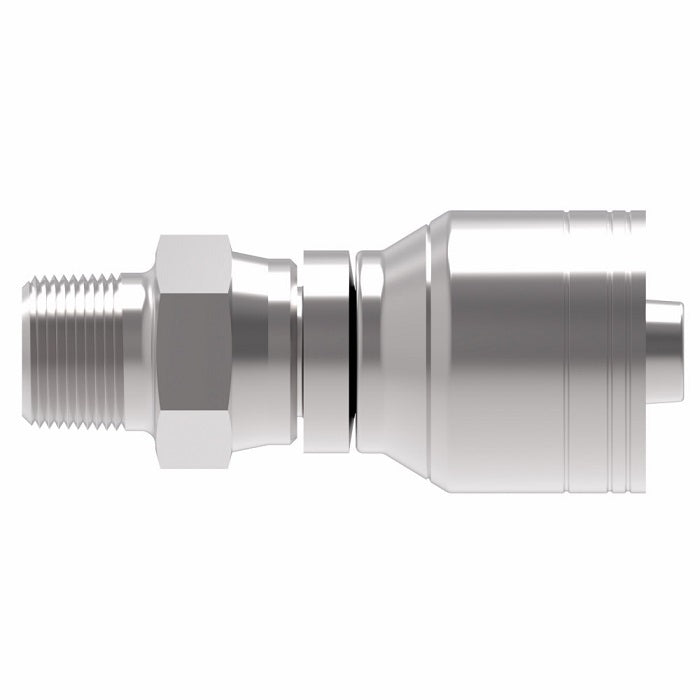 1AA6PS6 Aeroquip by Danfoss | 1 & 2 Wire TTC Male Pipe Swivel Crimp Fitting (PS) | -06 Male Pipe Swivel x -06 Hose Barb | Steel